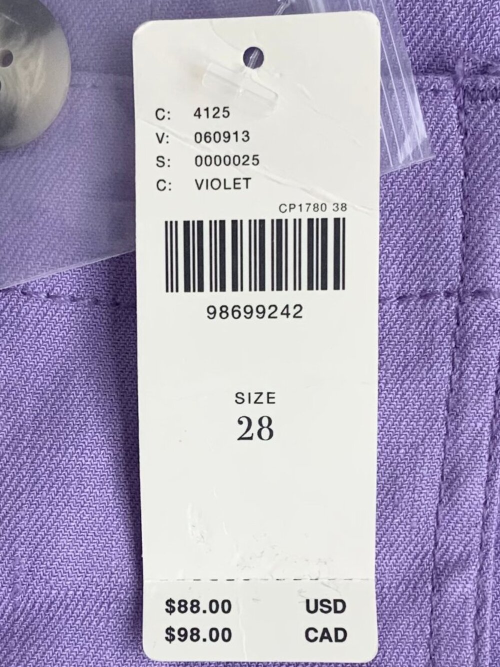 NWT Anthro Maeve The Colette Shorts in Linen Blend, Violet Purple (Rare), 28 - Picture 10 of 13